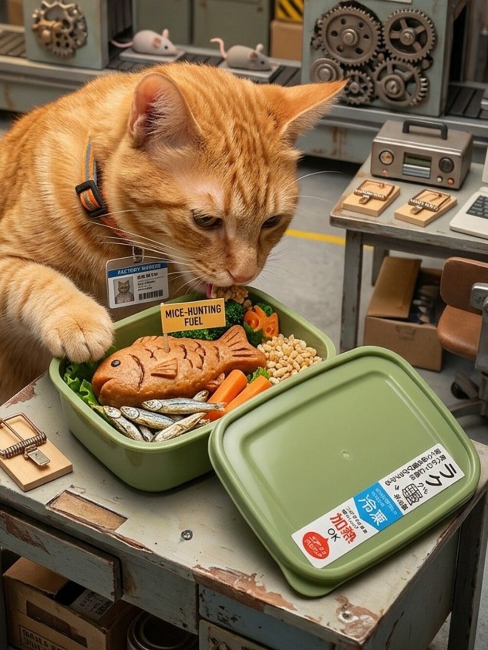 Skater Olive Green Bento Box / Lunch Container